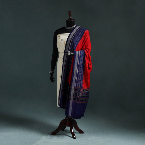 Ikat handloom cotton sambalpuri dupatta 08 - handcrafted
