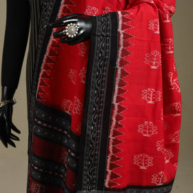 Red - ikat handloom cotton sambalpuri dupatta 11