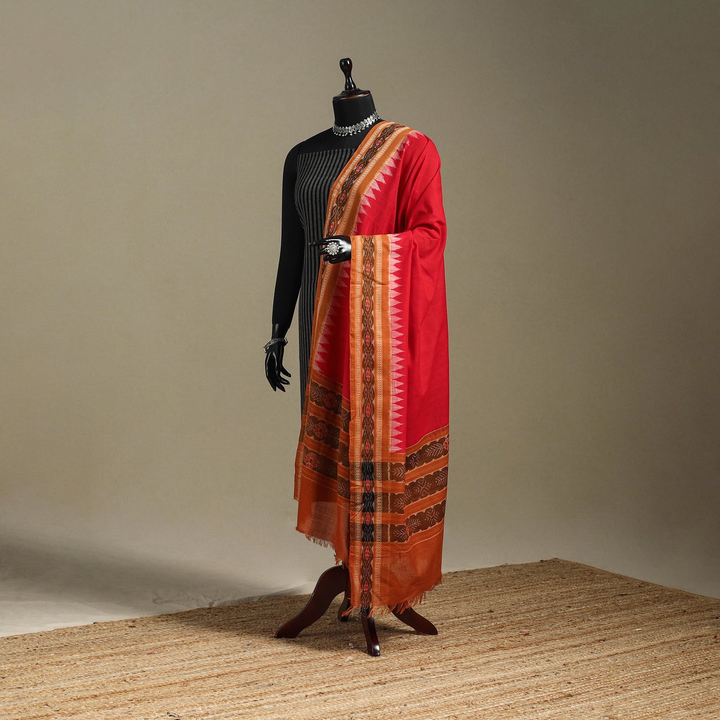 Red - ikat handloom cotton sambalpuri dupatta 20