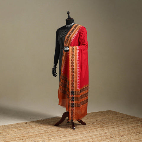 Red - ikat handloom cotton sambalpuri dupatta 20