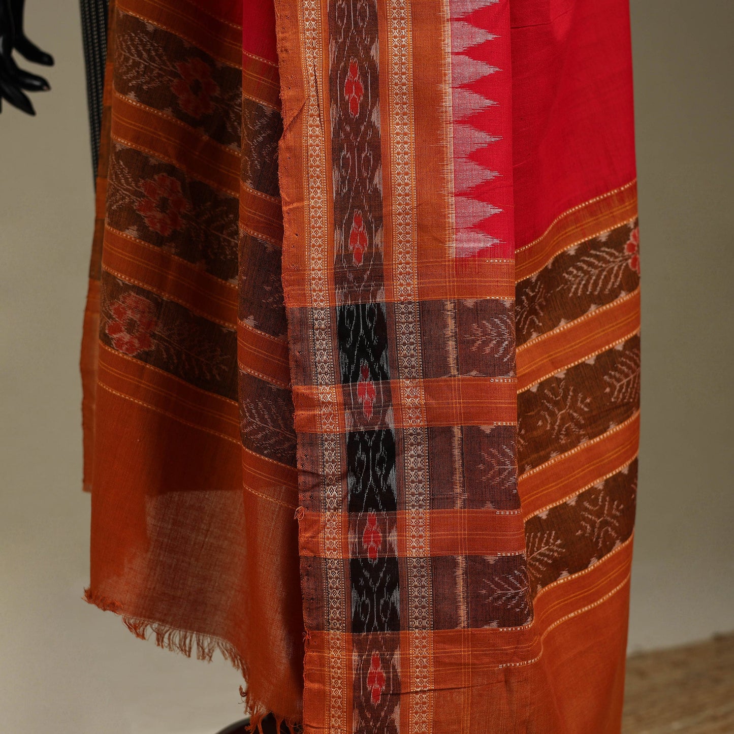 Red - ikat handloom cotton sambalpuri dupatta 20