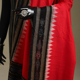 Red - ikat handloom cotton sambalpuri dupatta 21