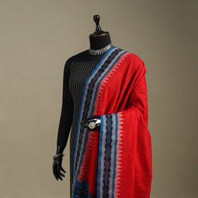 Red - ikat handloom cotton sambalpuri dupatta 43