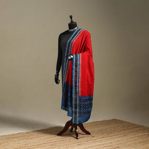Red - ikat handloom cotton sambalpuri dupatta 43