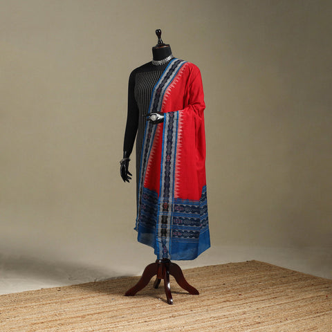 Red - ikat handloom cotton sambalpuri dupatta 43