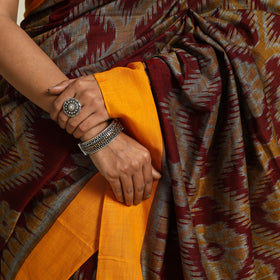 Buy Red Ikat Handloom Cotton Sambalpuri Saree