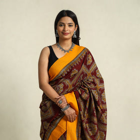 Buy Red Ikat Handloom Cotton Sambalpuri Saree