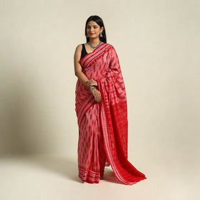Buy Pink Ikat Handloom Cotton Sambalpuri Saree