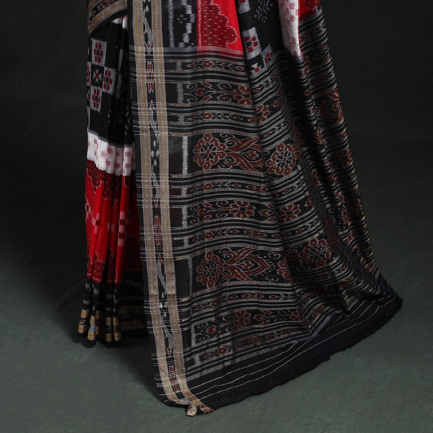 Ikat handloom cotton sambalpuri saree 07 - handcrafted