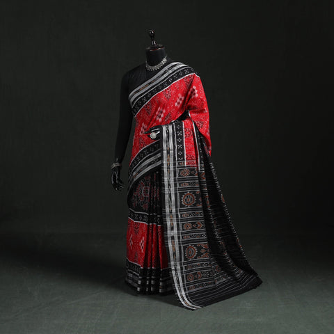 Ikat handloom cotton sambalpuri saree 08 - handcrafted