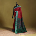 Red - ikat handloom cotton sambalpuri saree 13 - handcrafted