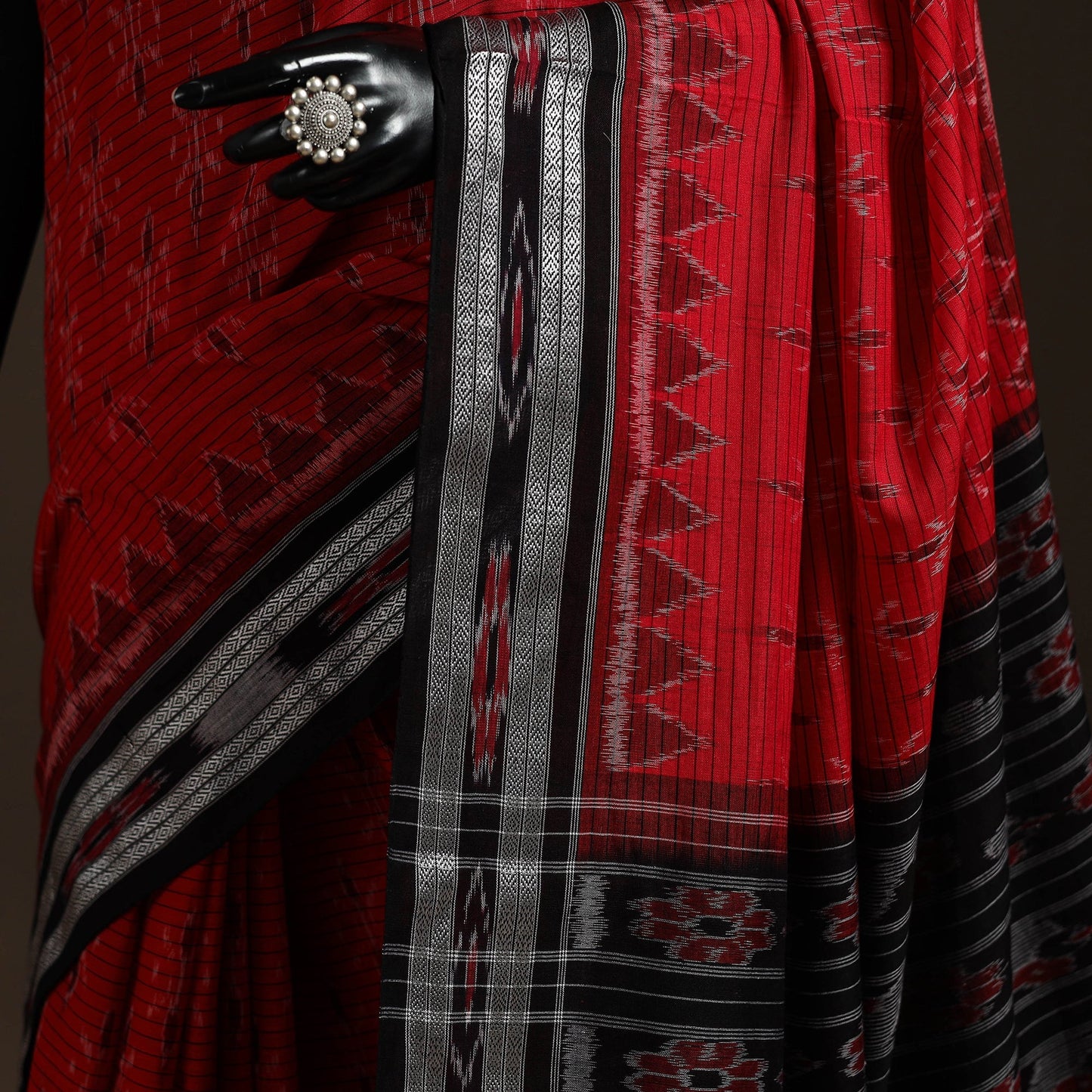 Ikat handloom cotton sambalpuri saree 13 - handcrafted