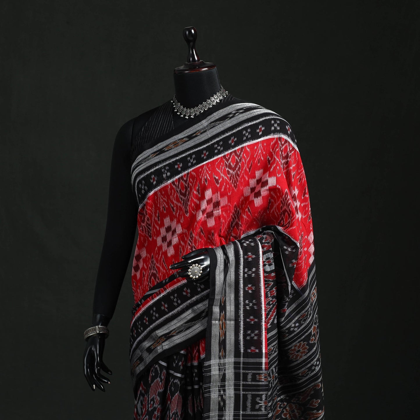 Ikat handloom cotton sambalpuri saree 26 - handcrafted