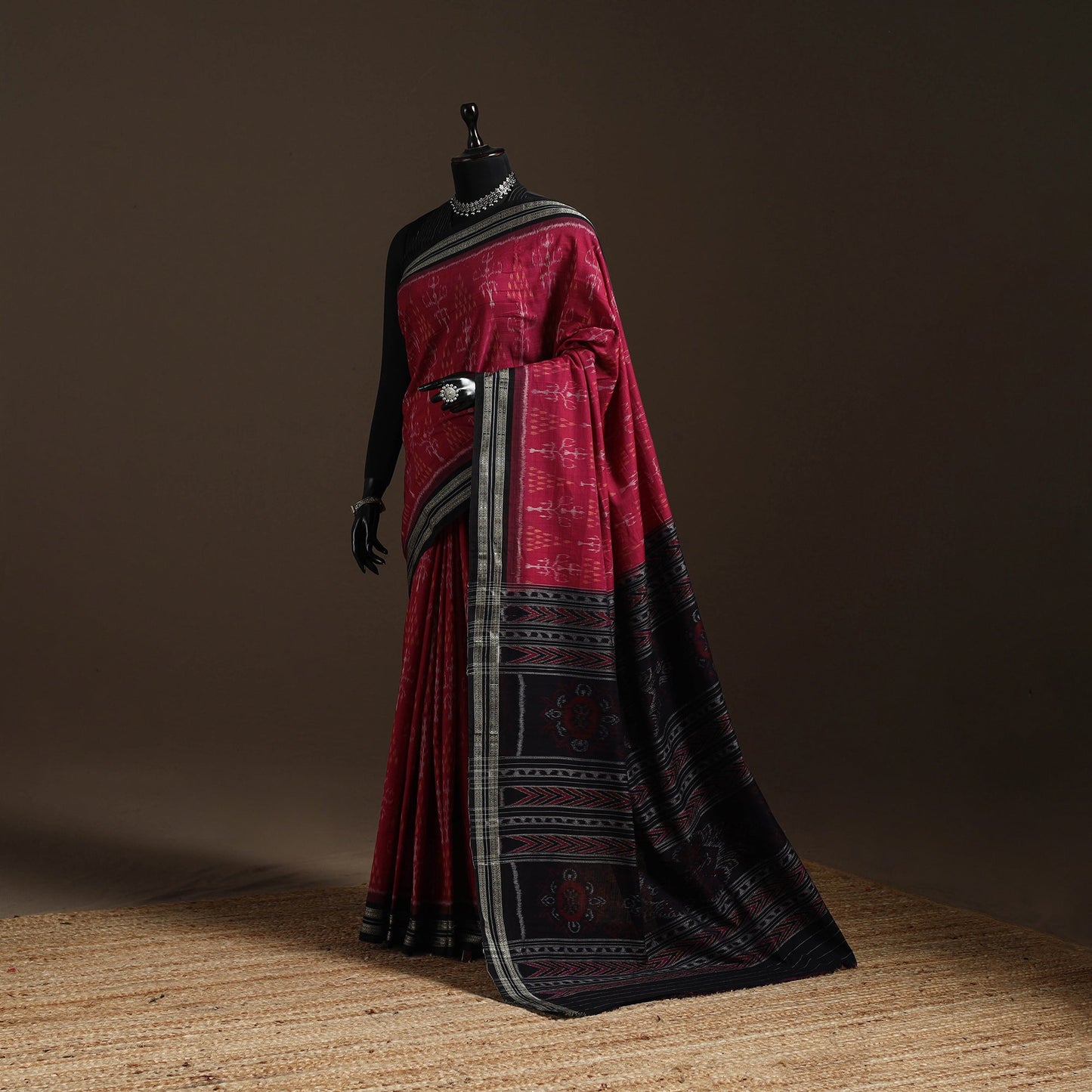 Ikat handloom cotton sambalpuri saree 35 - handcrafted