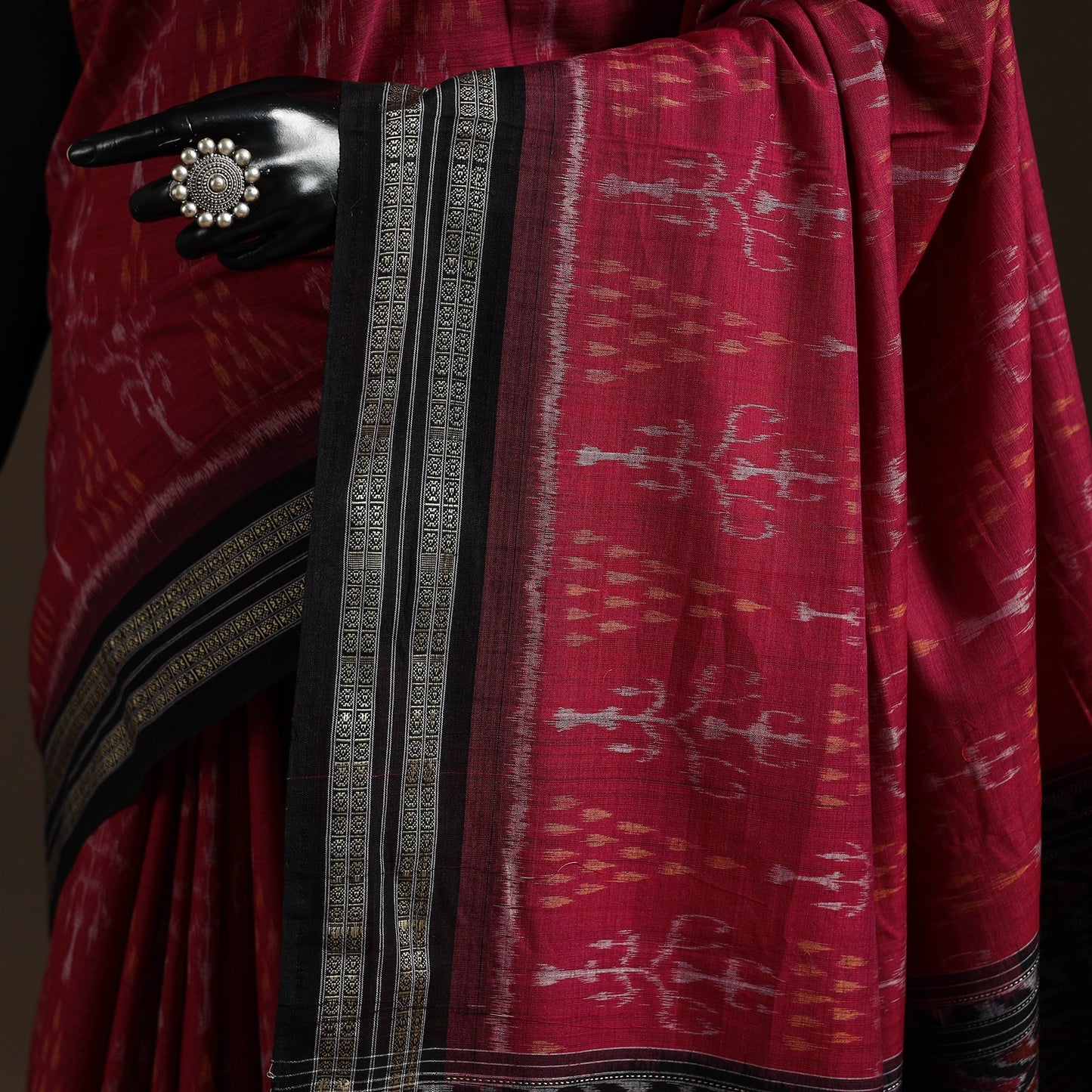 Ikat handloom cotton sambalpuri saree 35 - handcrafted