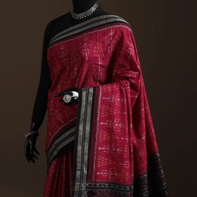 Ikat handloom cotton sambalpuri saree 35 - handcrafted