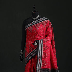Ikat handloom cotton sambalpuri saree 44 - handcrafted