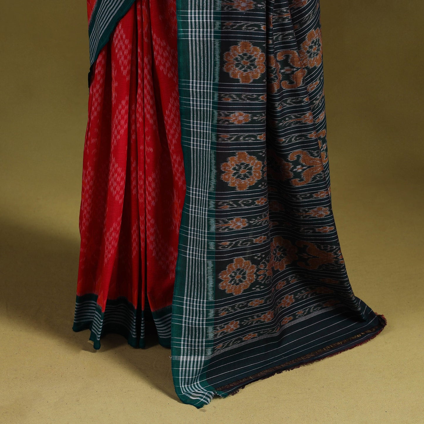 Red - ikat handloom pure cotton sambalpuri saree 09