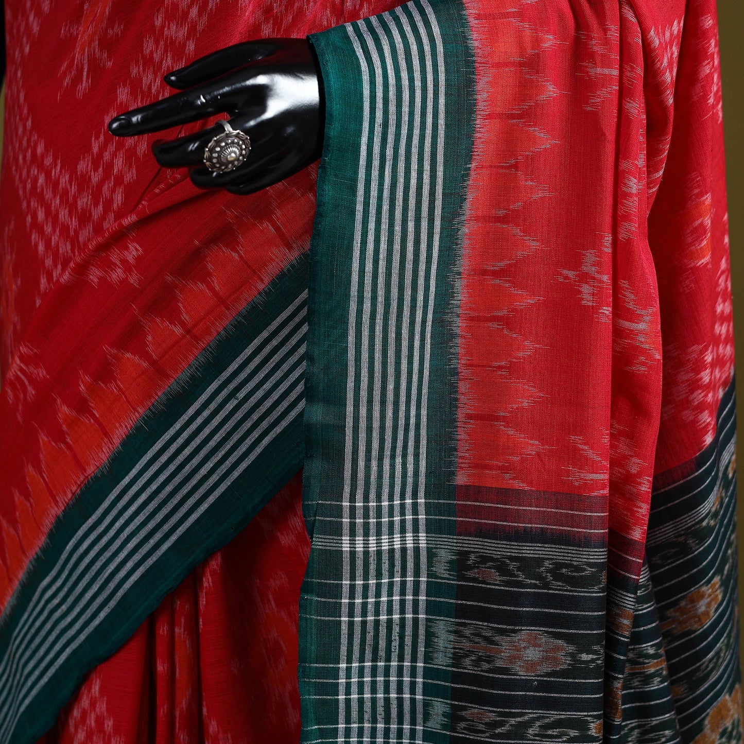 Red - ikat handloom pure cotton sambalpuri saree 09