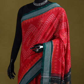 Red - ikat handloom pure cotton sambalpuri saree 09