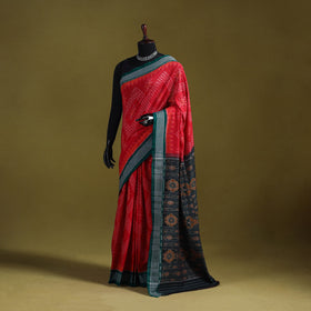 Red - ikat handloom pure cotton sambalpuri saree 09