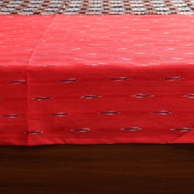 Red - ikat with modal silk patch cotton bedsheet set 36