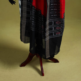 Red - ikat weave cotton sambalpuri dupatta 01 - handcrafted