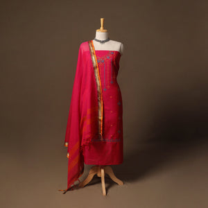 Ilkal kasuti embroidery cotton 3pc unstitched dress