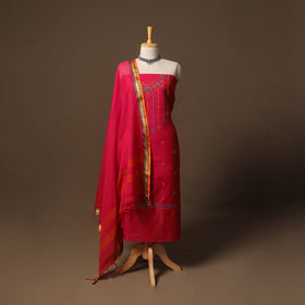 Ilkal kasuti embroidery cotton 3pc unstitched dress