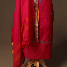Ilkal kasuti embroidery cotton 3pc unstitched dress