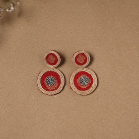 Inaya jute fabart handmade earrings - handcrafted