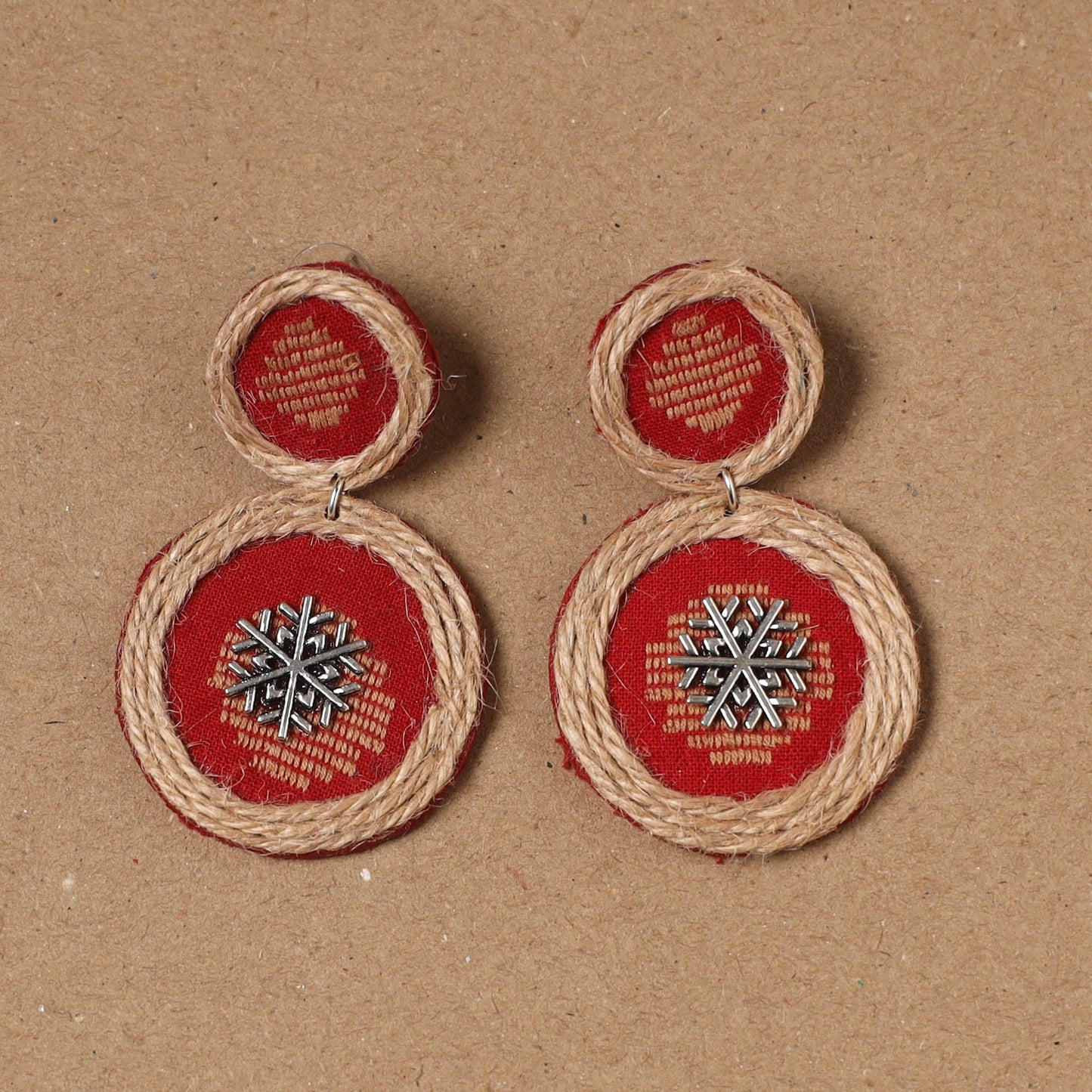 Inaya jute fabart handmade earrings - handcrafted
