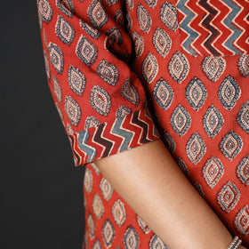 Buy Ajrakh Block Printing Cotton Long Kurta for Women