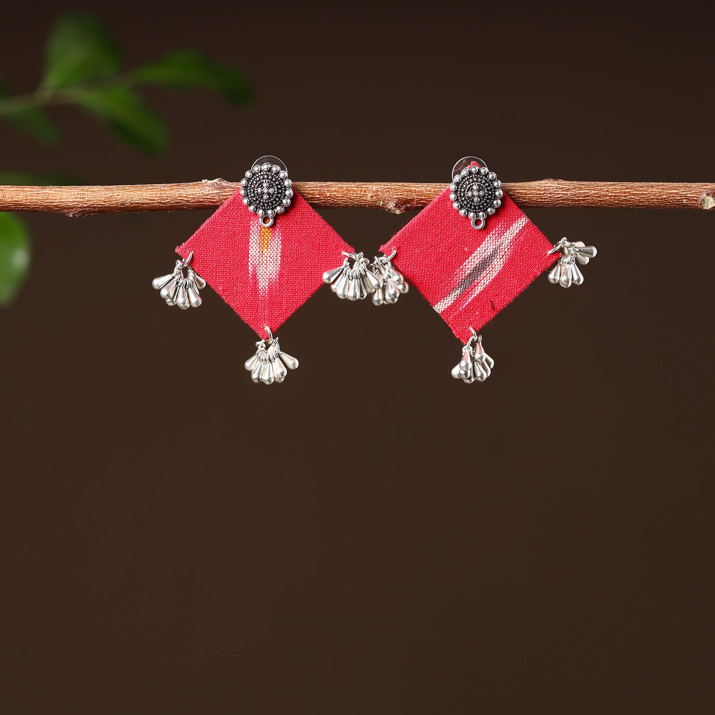  Ishrah Handcrafted GS Fabart Earrings