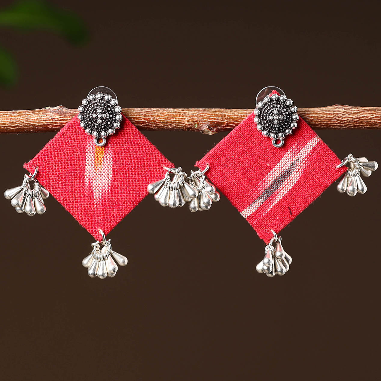  Ishrah Handcrafted GS Fabart Earrings