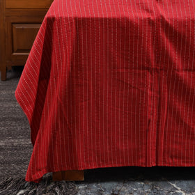 Red - jacquard with modal silk patch cotton bedsheet set 01