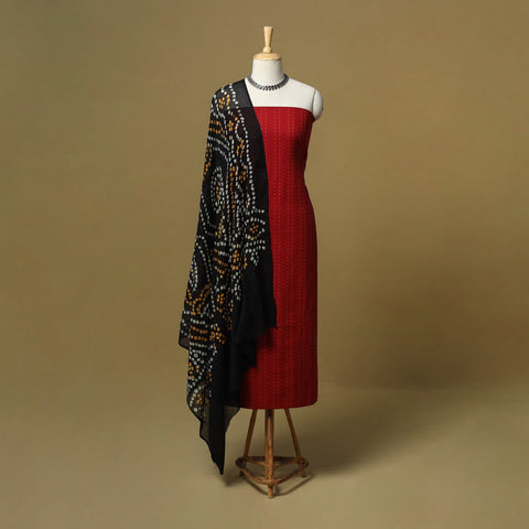 Jacquard cotton 2pc unstitched dress material 01