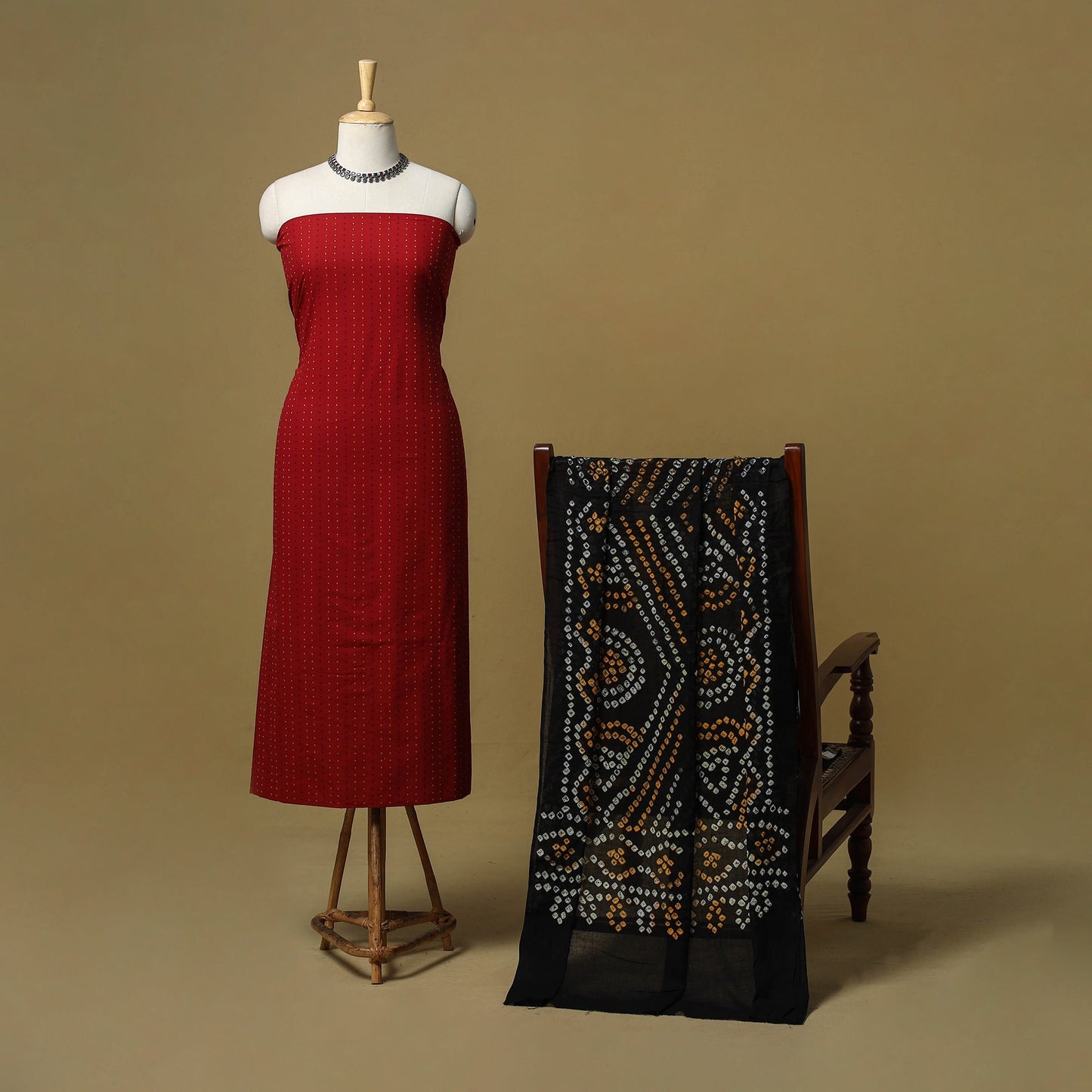 Jacquard cotton 2pc unstitched dress material 01