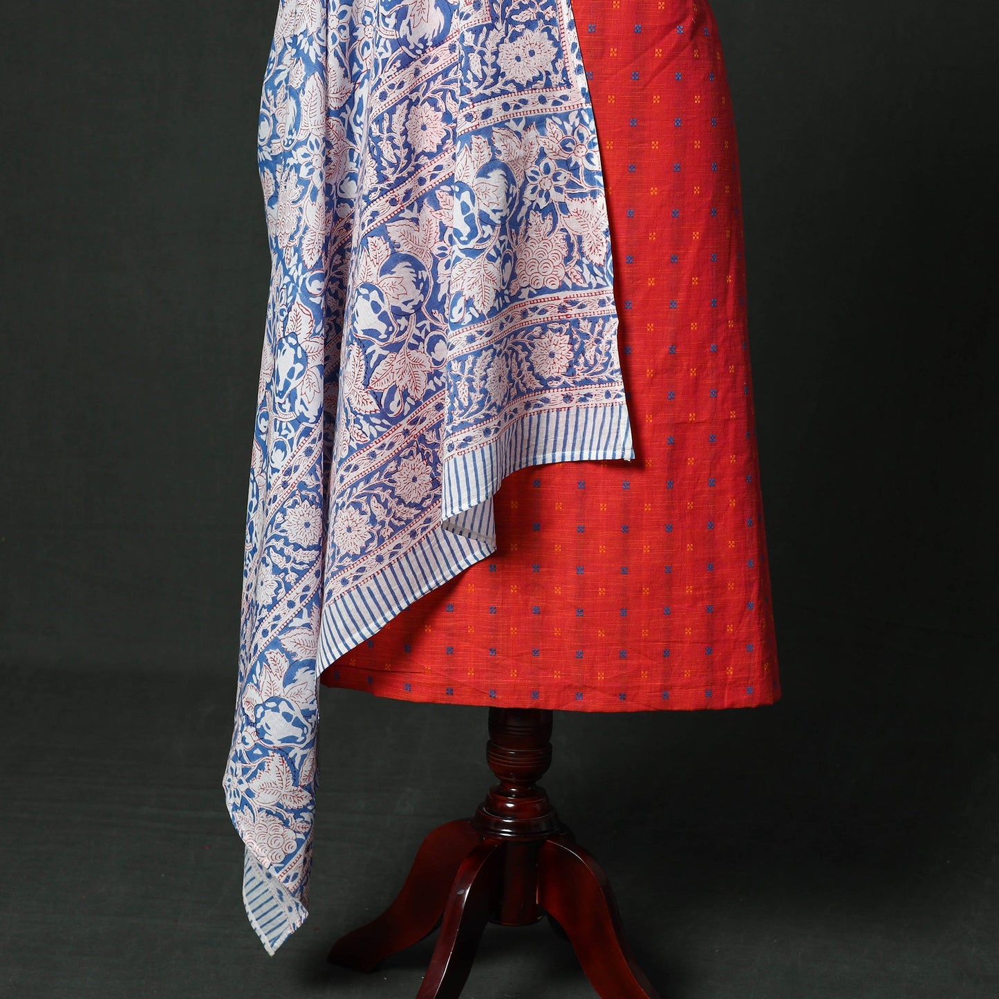 Jacquard cotton 2pc unstitched dress material with earrings