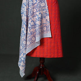 Jacquard cotton 2pc unstitched dress material with earrings