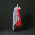 Jacquard cotton 2pc unstitched dress material with earrings