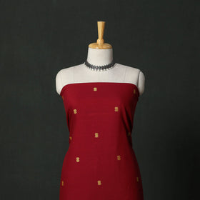 Jacquard cotton 2pc unstitched dress material with earrings
