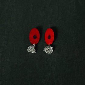 Jacquard cotton 2pc unstitched dress material with earrings