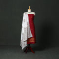 Jacquard cotton 2pc unstitched dress material with earrings