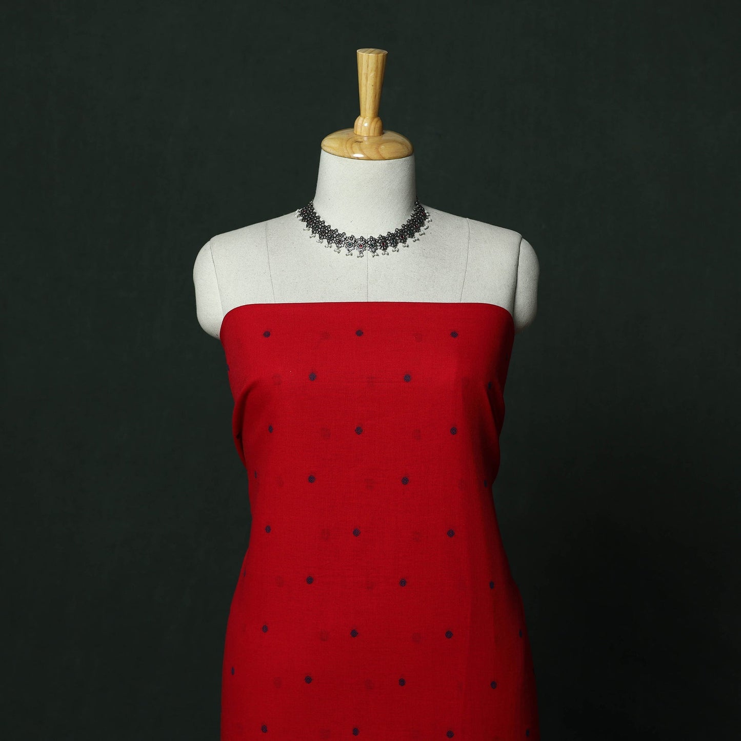 Jacquard cotton 2pc unstitched dress material with earrings