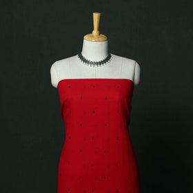 Jacquard cotton 2pc unstitched dress material with earrings