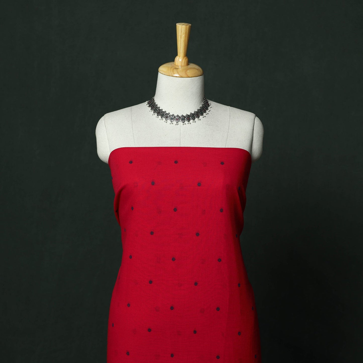 Jacquard cotton 2pc unstitched dress material with earrings