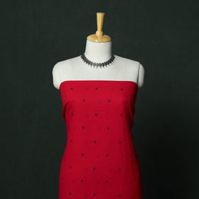 Jacquard cotton 2pc unstitched dress material with earrings