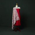 Jacquard cotton 2pc unstitched dress material with earrings