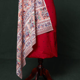 Jacquard cotton 2pc unstitched dress material with earrings